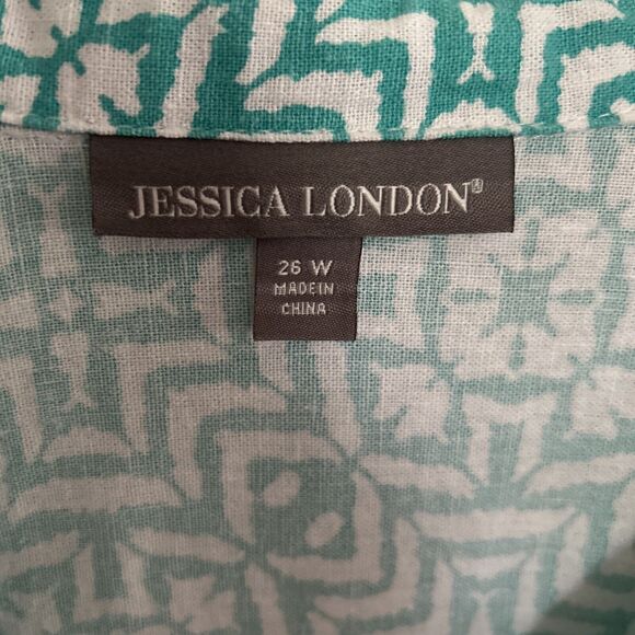 Jessica London 26W Button Down long sleeve Lounger Or Swim Suit Cover Up. - Picture 9 of 9